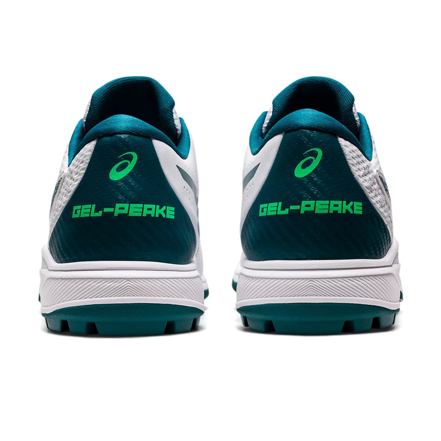 Asics GEL Peake 2 Cricket Shoes White and Velvet Pine