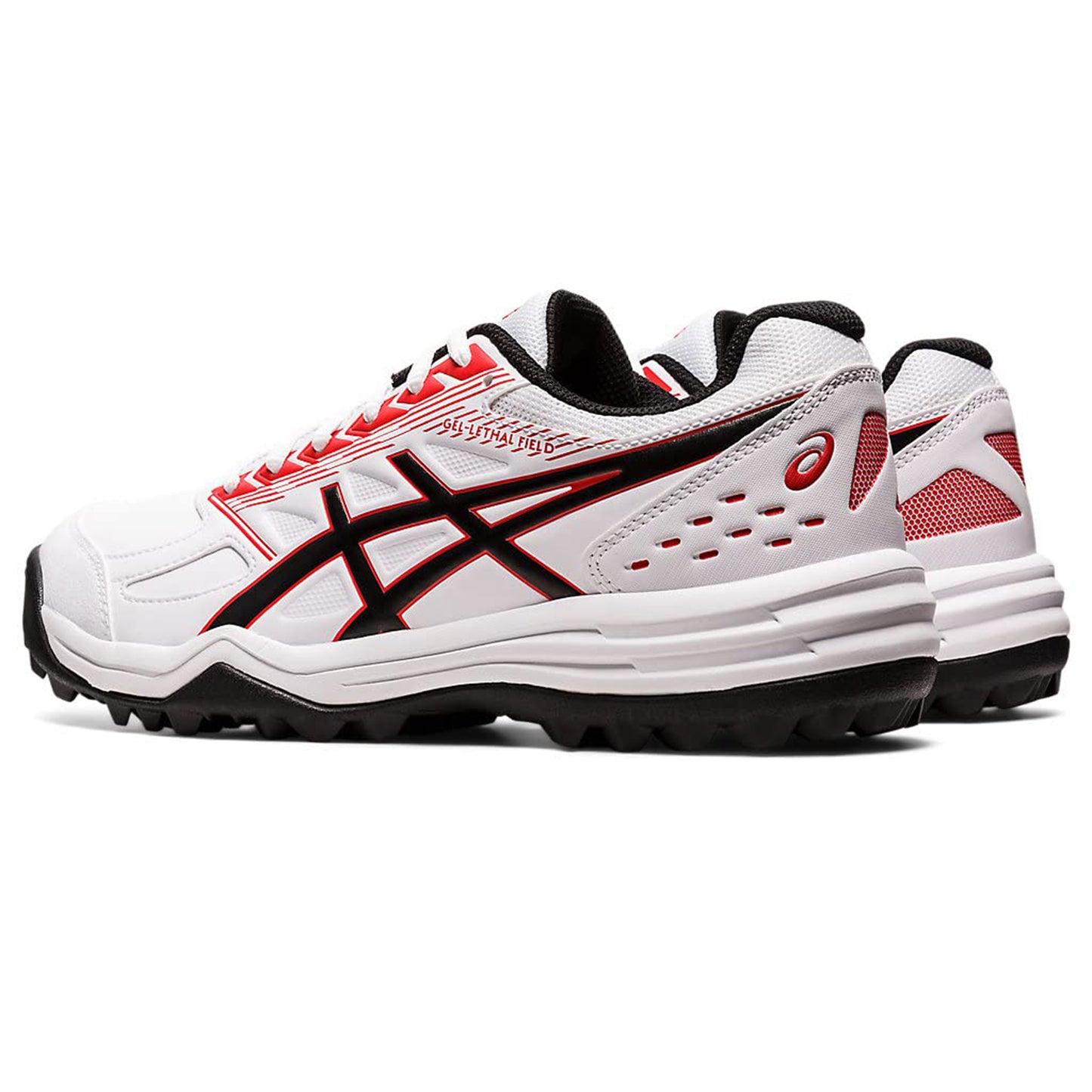 Asics Gel Lethal Field Cricket Shoes for Mens White/Electric Red