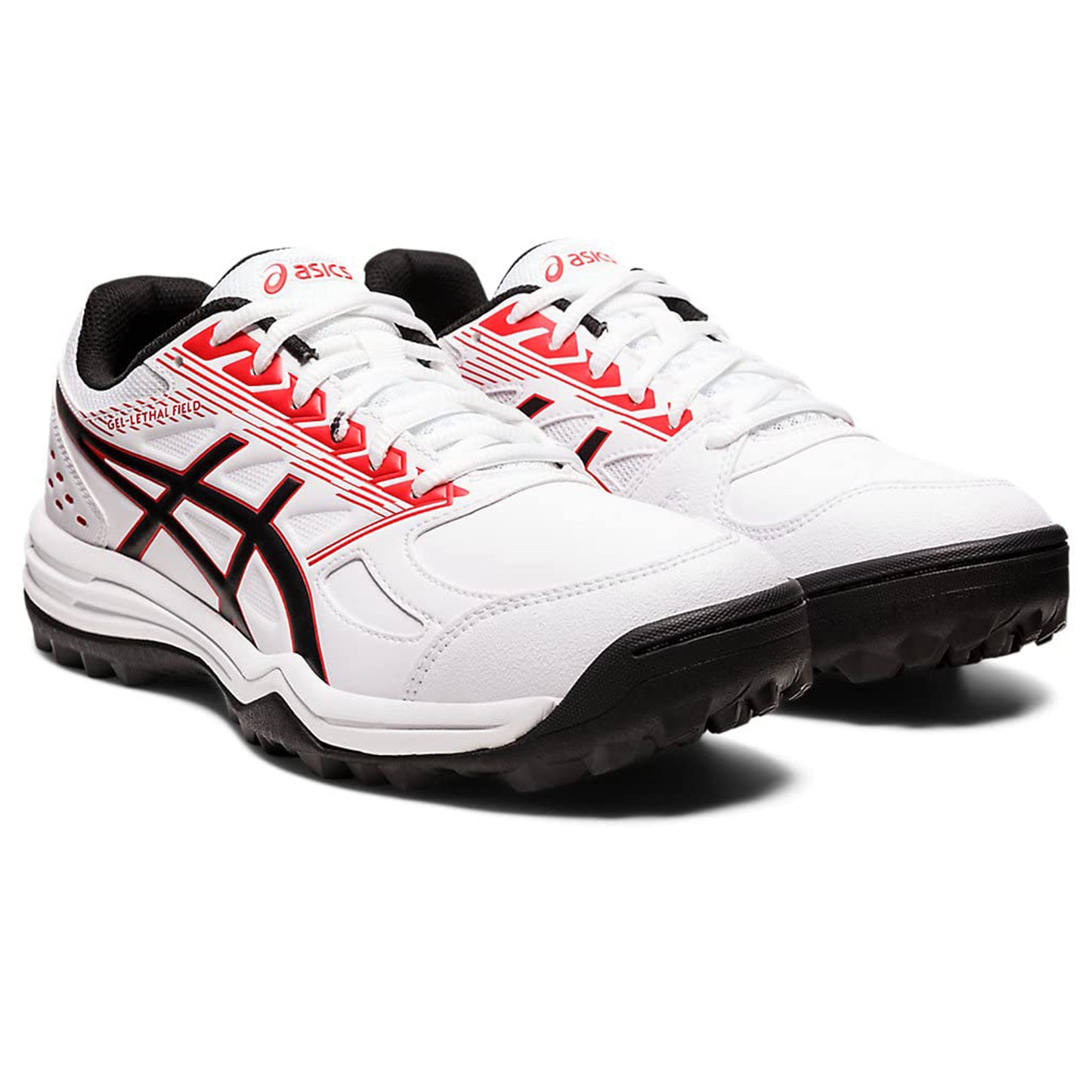 Asics Gel Lethal Field Cricket Shoes for Mens White/Electric Red
