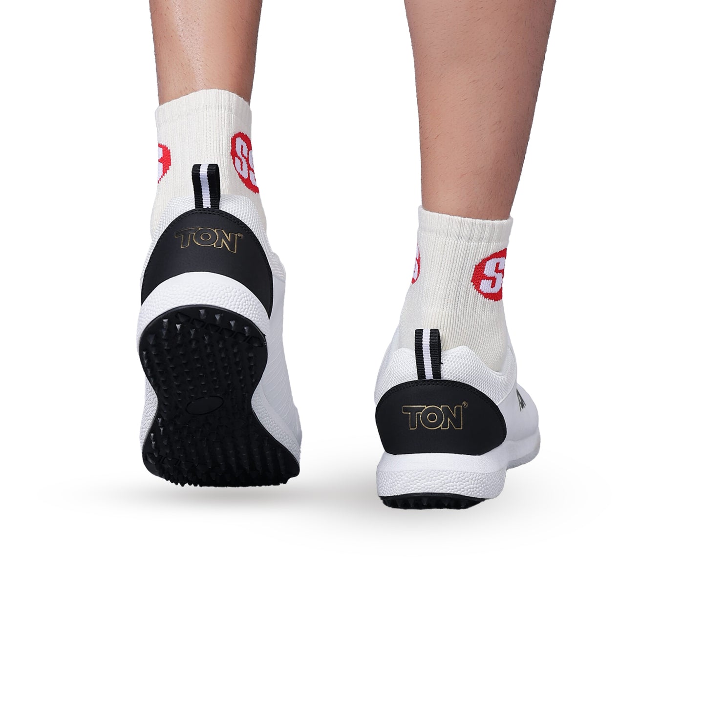SS Ton White Edition Rubber Studs Cricket Shoes Black