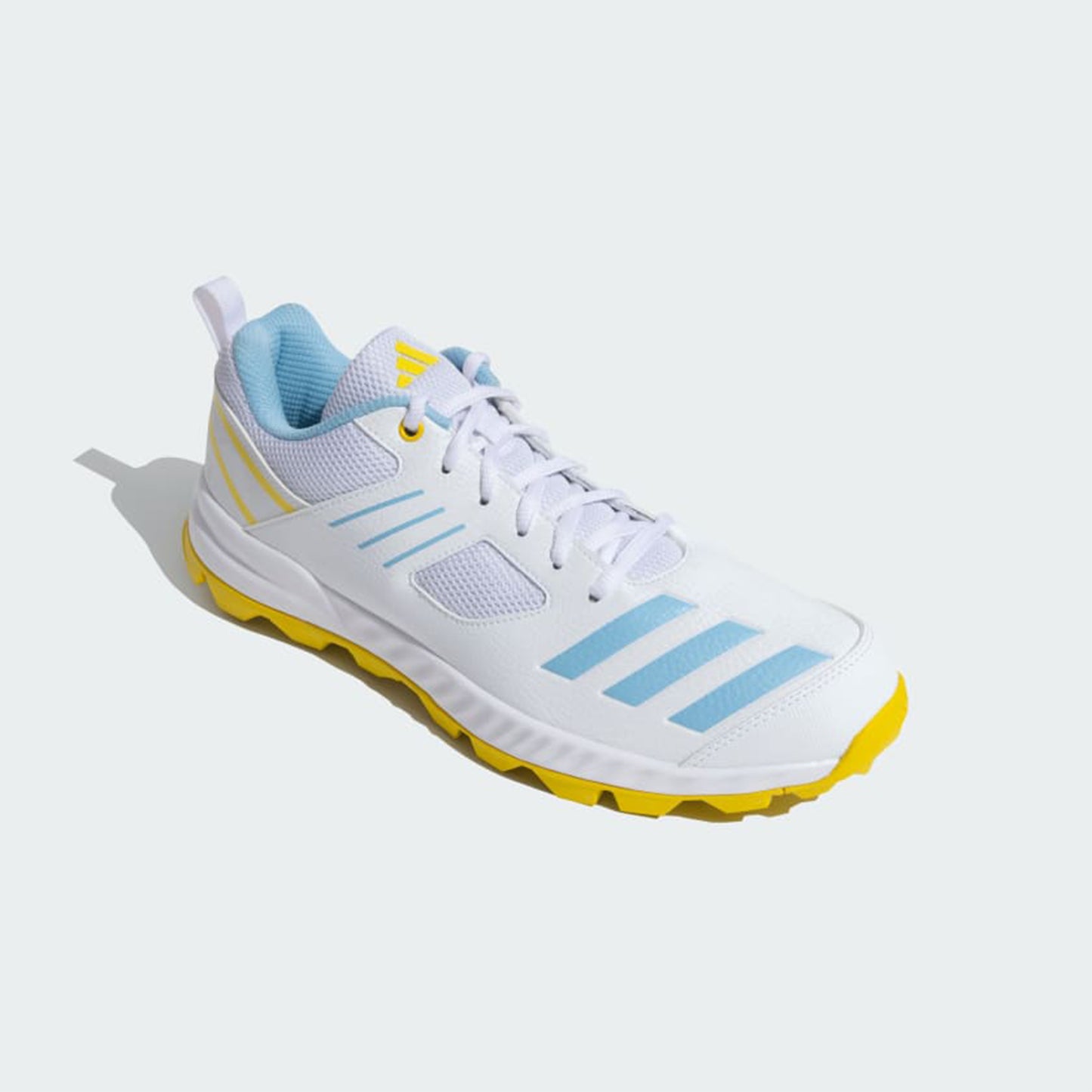 ADIDAS  Crihase Cricket Shoes For Men White/Blue/Yellow